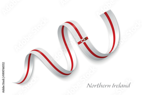 Obraz na płótnie Northern Ireland flag ribbon waving with national colors w salonie