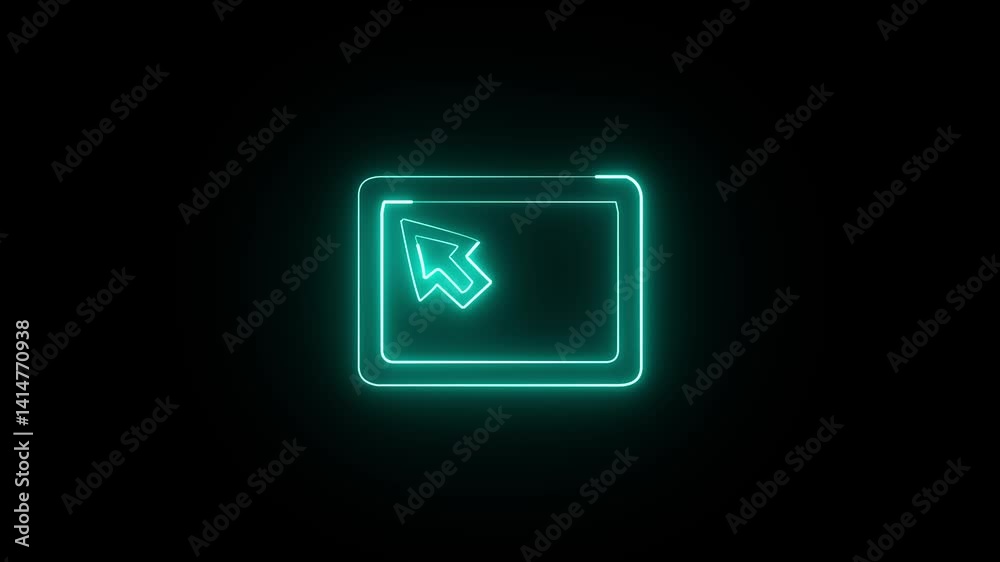 Glowing neon line Computer mouse click cursor arrow icon. Neon Cursor icon. glowing Mouse click cursor symbol. Glowing neon line Computer mouse click cursor arrow icon. Neon Cursor icon. glowing Mouse click cursor symbol.