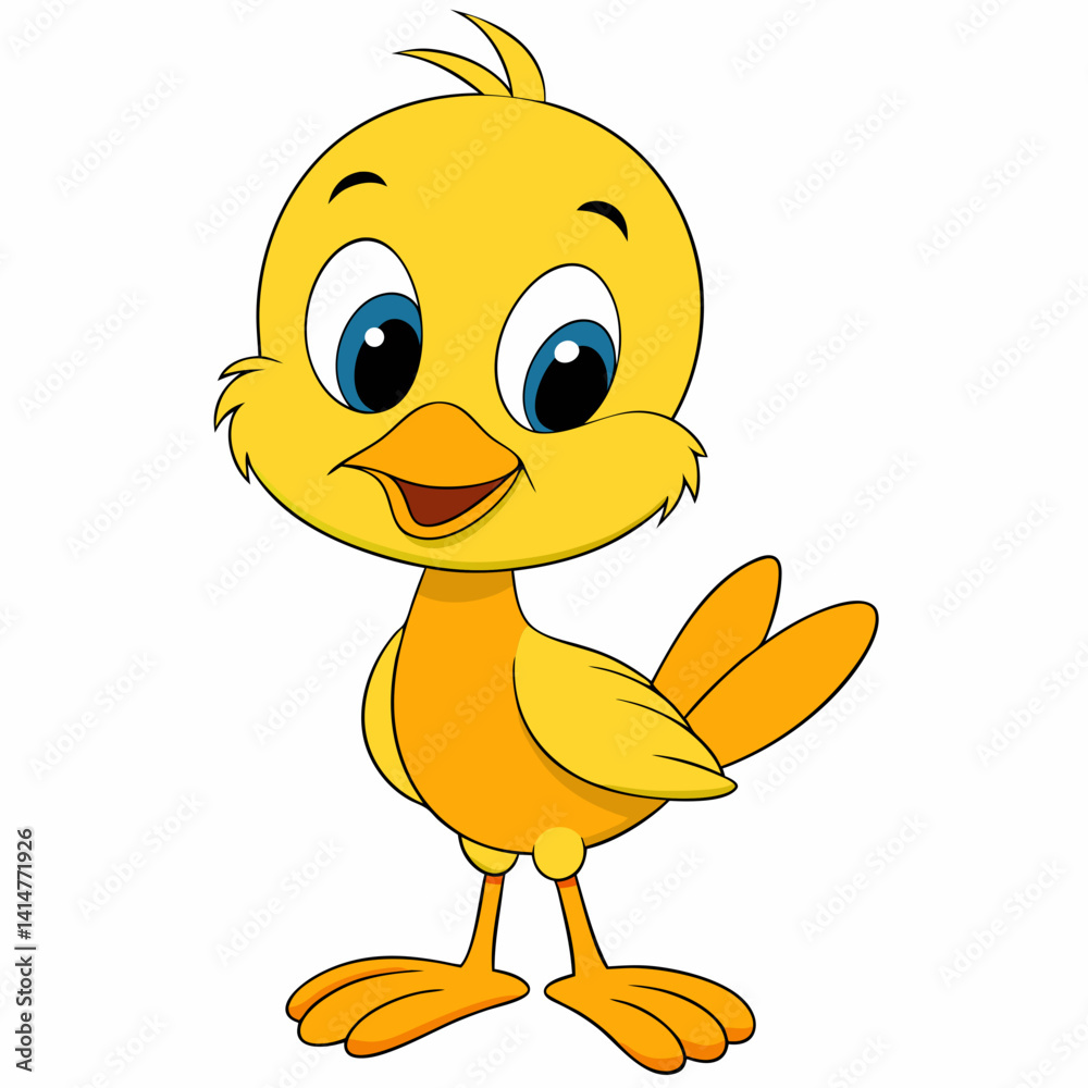 Fototapeta premium cartoon, chicken, bird, animal, duck, yellow, baby, chick, vector, illustration, easter, farm, cute, egg, isolated, duckling, fun, funny, happy, character, poultry, beak, drawing, hen, clipart
