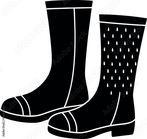 black rubber boots