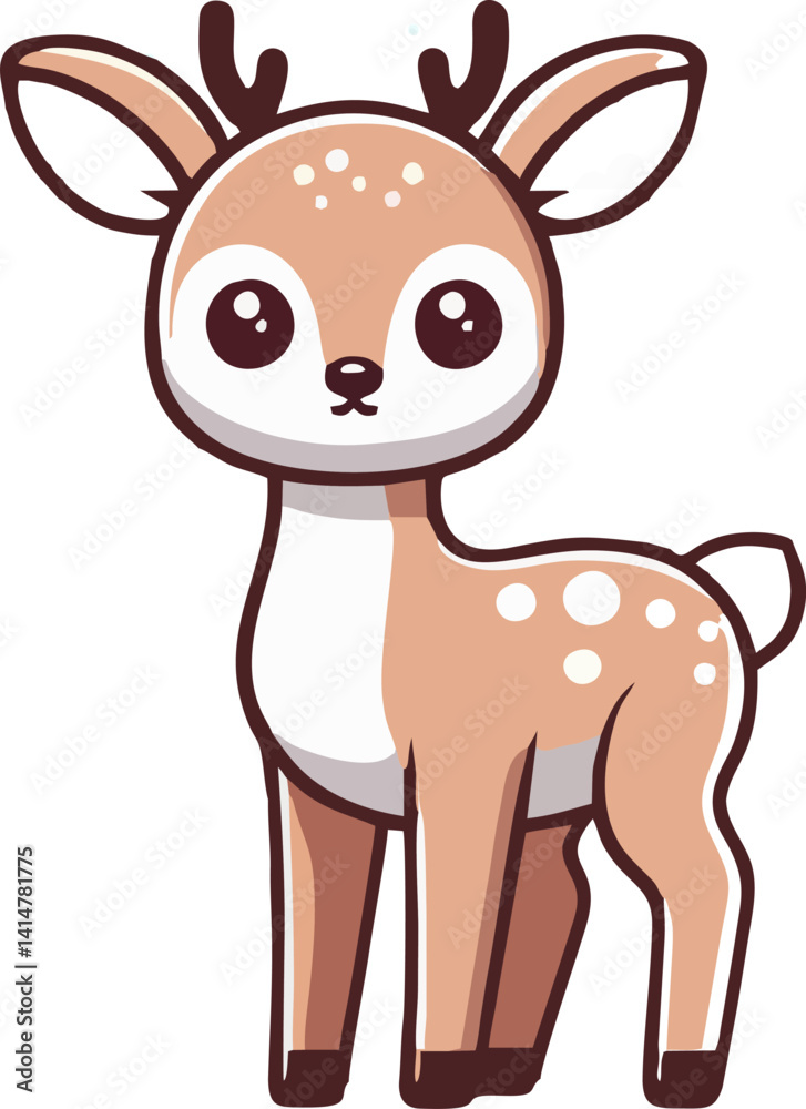 Obraz premium Cute Cartoon Deer Illustration