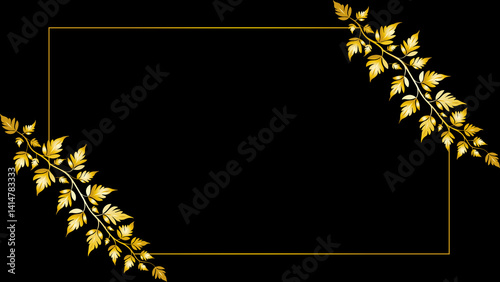 Background with frame and leaves