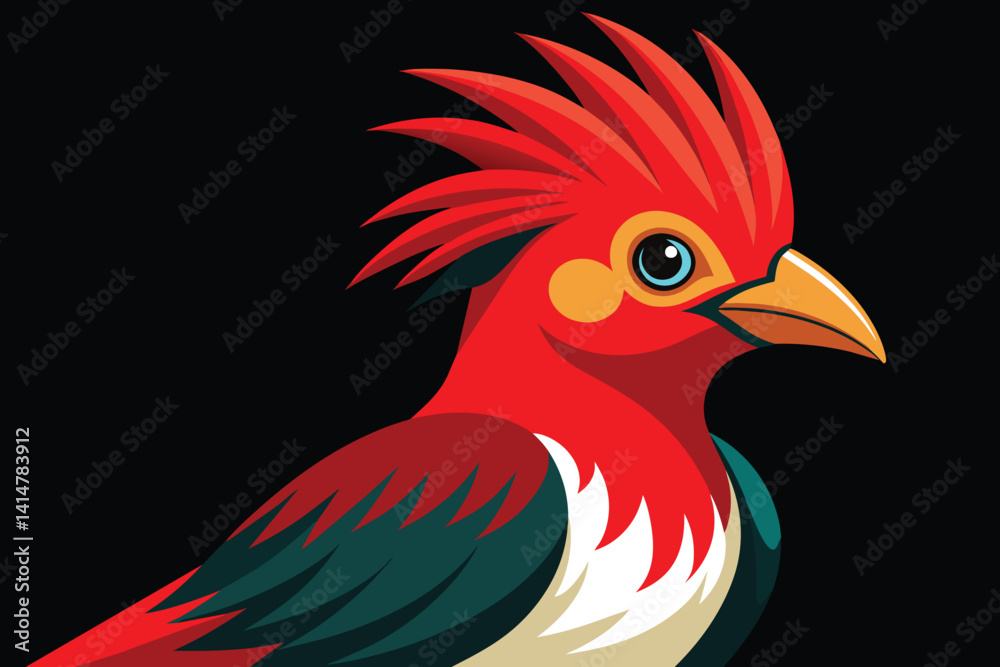 Fototapeta premium red crested bird 