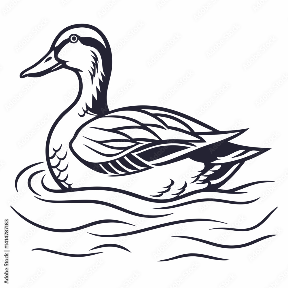 duck on white background vector silhouette duck on white background vector silhouette