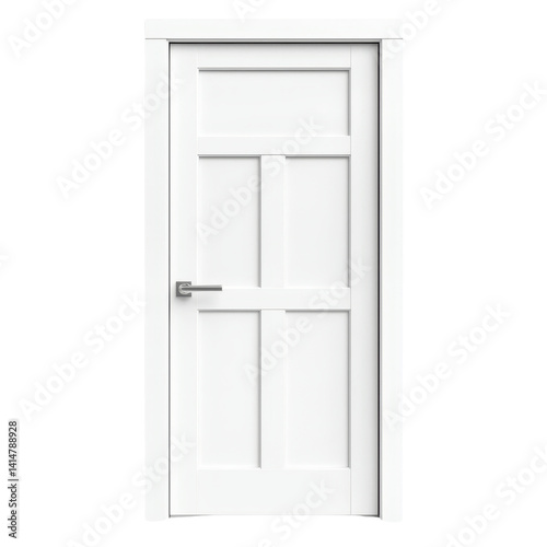 Elegant and Modern White Door with Square Panels and Sleek Handle Design for Contemporary Interiors