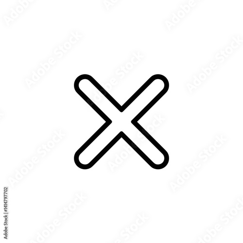 Simple black cross symbol on a white background  