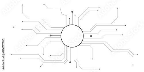 Abstract futuristic circuit board Illustration, Circuit board with various technology elements. Circuit board pattern for technology background. Vector illustration