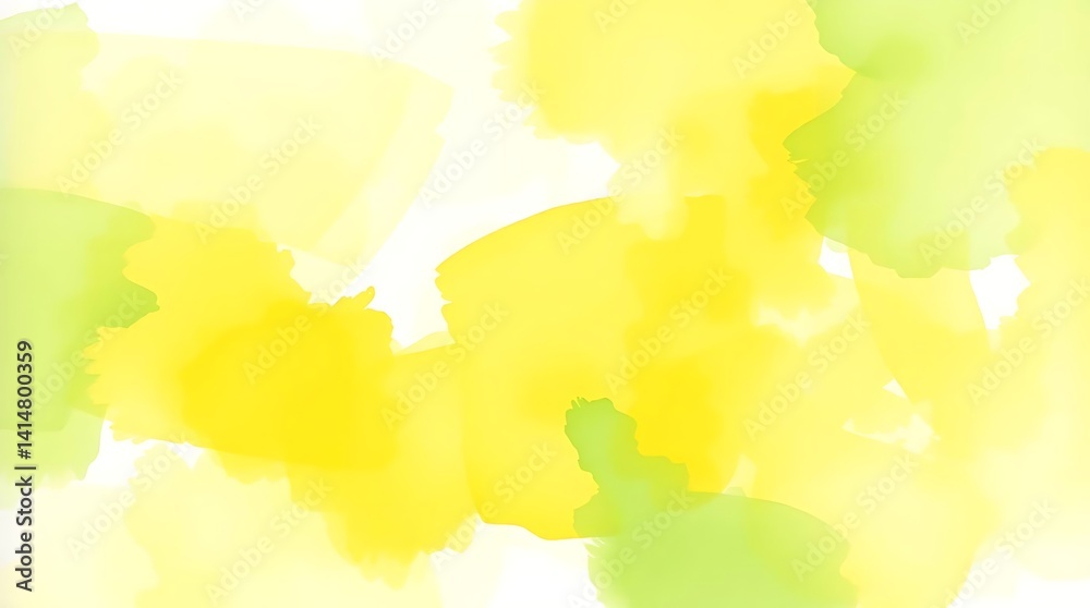 Obraz premium Abstract Yellow and Green Watercolor Ink Wash Background