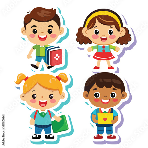 Cute children ready for school