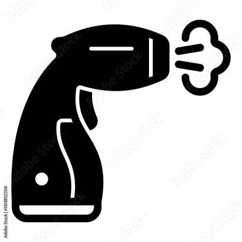 Steamer for clothes solid icon, laundry service concept. Vector graphics. Electric steam device tool sign on white background, glyph style mobile or design.
