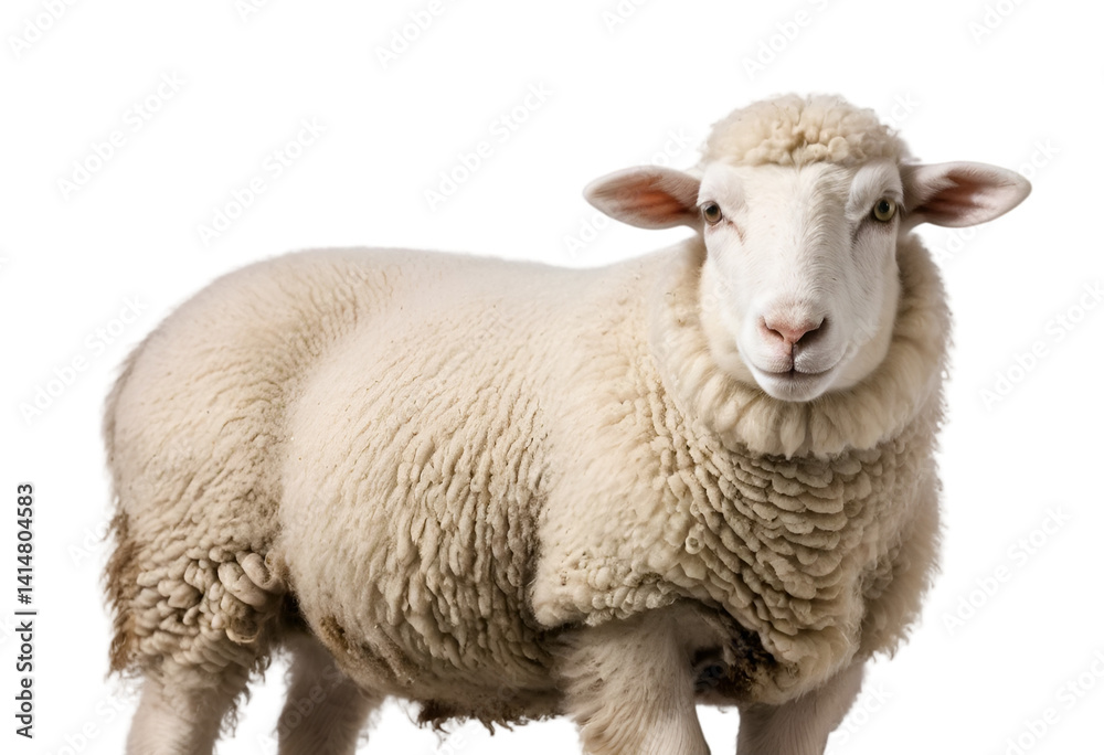 Obraz premium sheep isolated on transparent background, cutout style