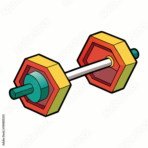 red dumbbell isolated on white background