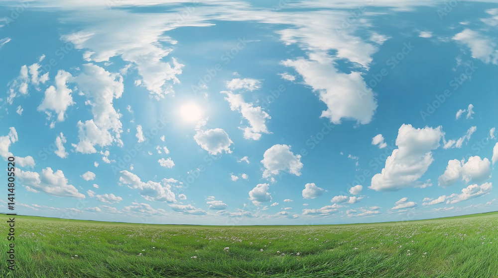 Obraz premium green grass and blue sky