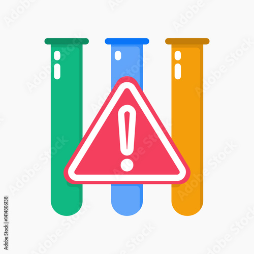 Design Illustration graphic of reactive test tube icon with flat style. Suitable for UI, mobile design, web design, etc.
