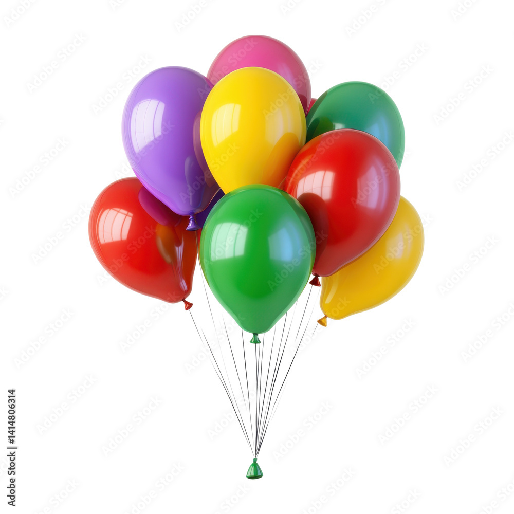 Bunch of colorful balloons on transparent background Bunch of colorful balloons on transparent background