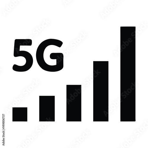 5G Network Signal Strength Icon Vector