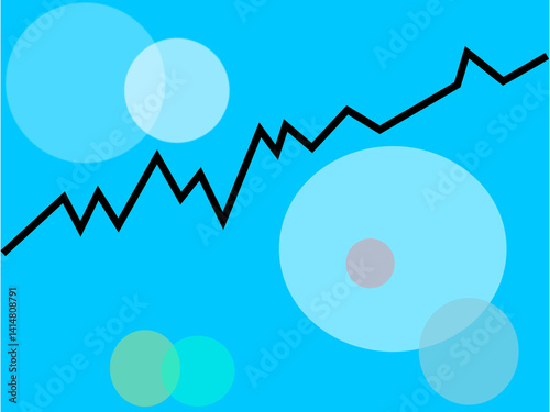 Ilustración de varias figuras circulares abstracta Geométrica  y un gráfico de color negro para ser utilizada como presentación 