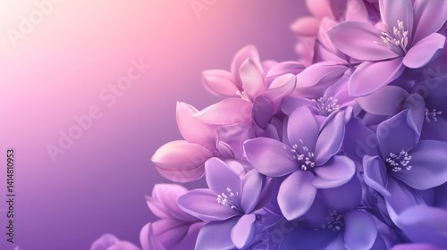Wallpaper Mural Elegant watercolor floral arrangement on soft purple gradient background Torontodigital.ca