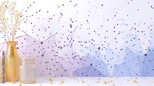 Decorative Vases with Abstract Geometric Pattern and Dots for Home Decor and Interior Design Ideas.