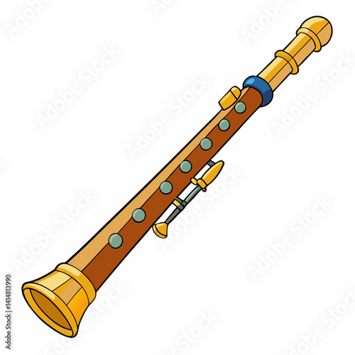 flute on white background