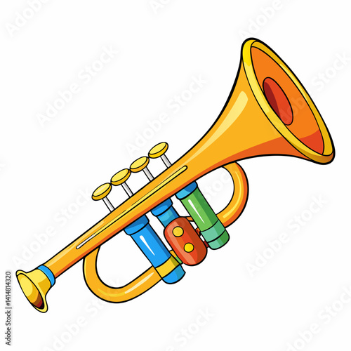 trumpet isolated on white