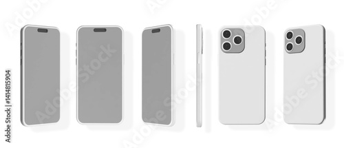 Phone 3D renderd Views on a Transparent Background