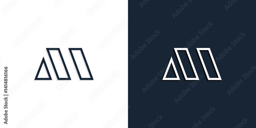Obraz premium Abstract line art initial letters AA logo.