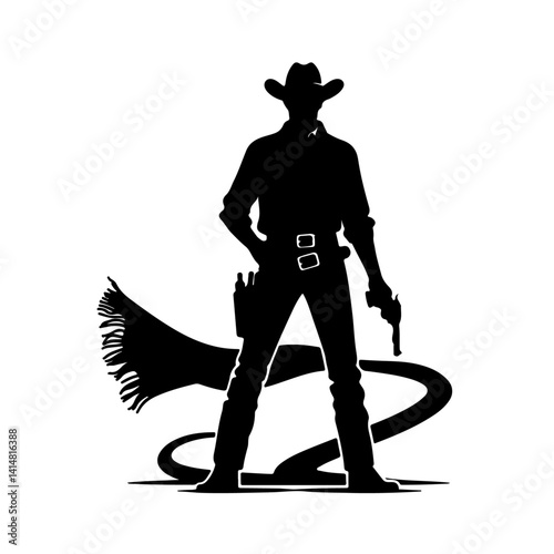 cowboy silhouette , cowboy vector