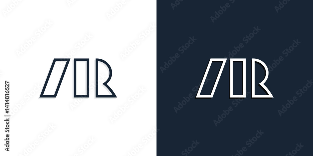 Obraz premium Abstract line art initial letters AR logo.