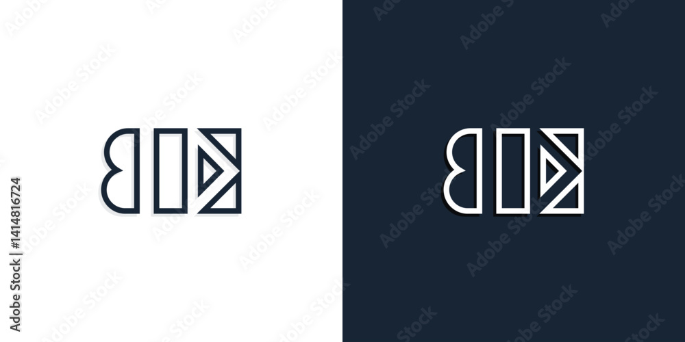 Abstract line art initial letters BE logo. Abstract line art initial letters BE logo.