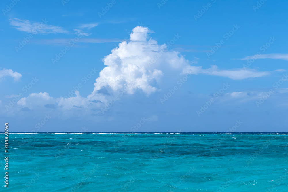 Mesmerizing Turquoise Caribbean Ocean and Dramatic Cloudscape