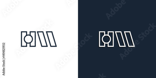 Abstract line art initial letters HM logo.