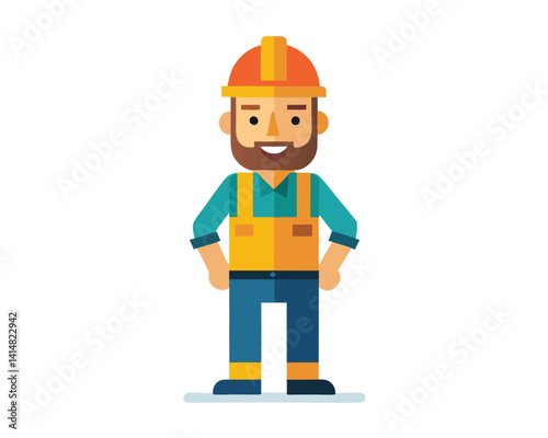 Flat and Minimalist Construction worker design