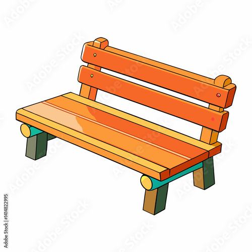 wooden bench isolated on white