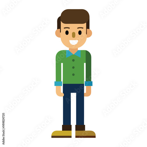 Flat and Minimalist design of a Casual man character constructor for animation