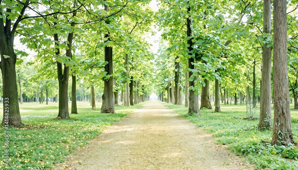 Fototapeta premium Tree-lined path extends into distance