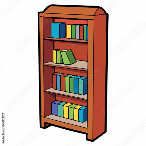 library shelves with books