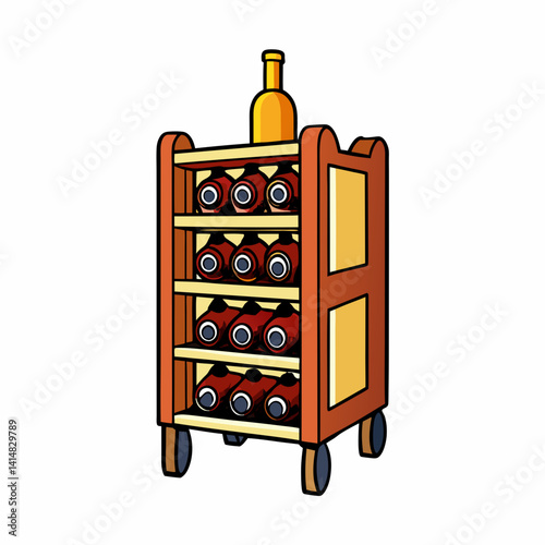 set of wooden shelves