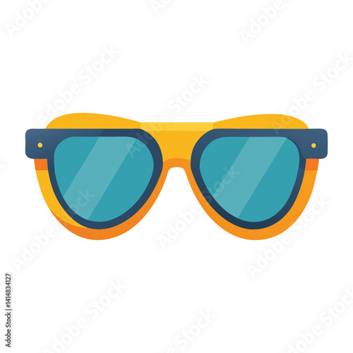 Flat and minimalist design sunglass vector illustration on white