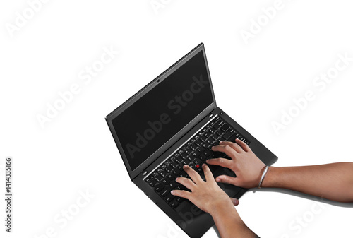 Realistic laptop isolated on white background
