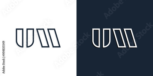 Abstract line art initial letters UM logo.