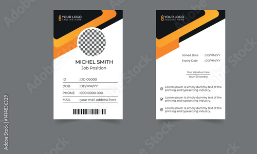 Modern and creative company employee ID card design, office staff identity card template design