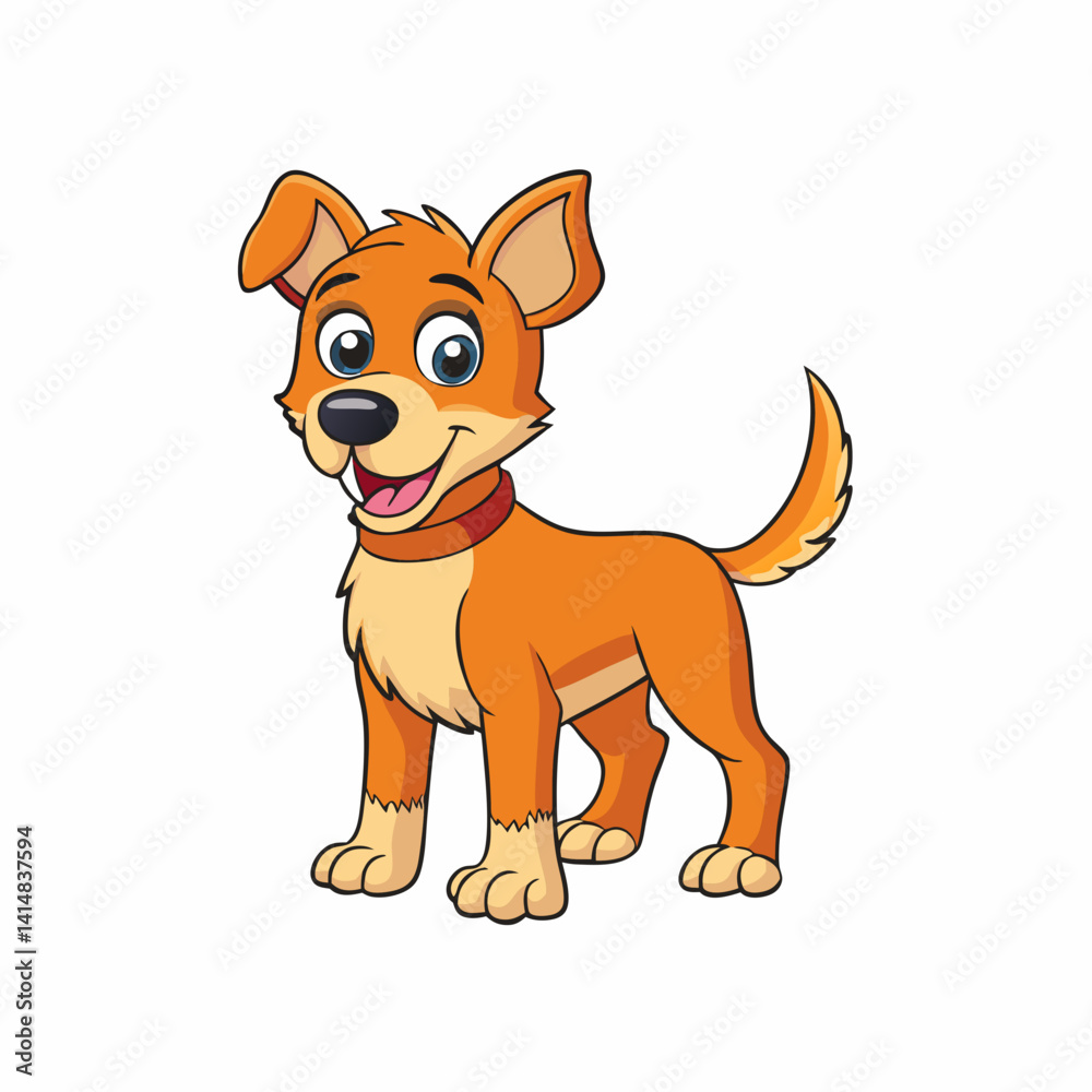 Obraz premium dog, animal, cartoon, pet, vector, puppy, illustration, mammal, cat, brown, isolated, character, canine, cute, breed, tail, horse, baby, smile, pets, doggy, happy, chihuahua, drawing, fun