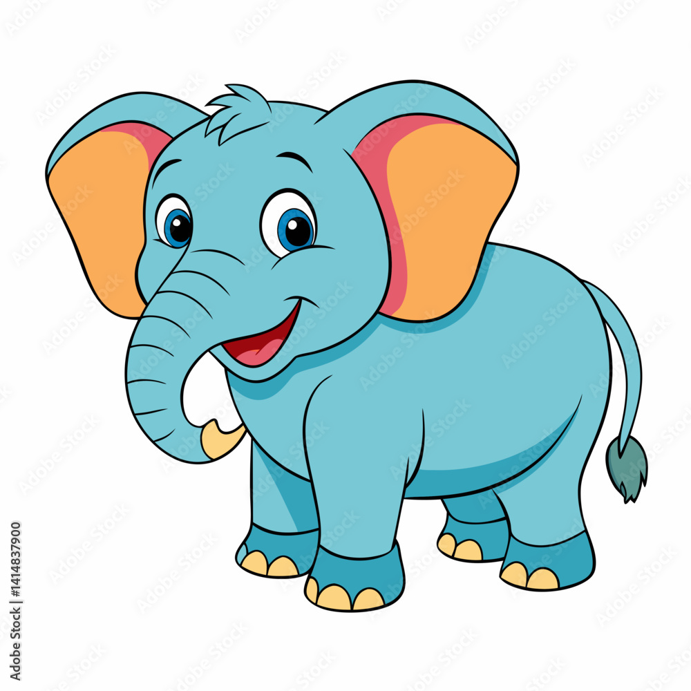 Fototapeta premium baby elephant cartoon
