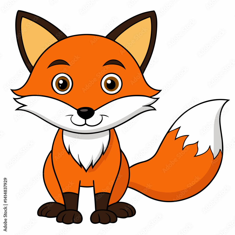 Obraz premium red fox cartoon