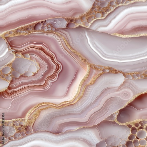 Obraz na płótnie Close-up view of luxurious red and pink agate featuring intricate gold detailing, set against a soft, light background SEAMLESS PATTERN w salonie