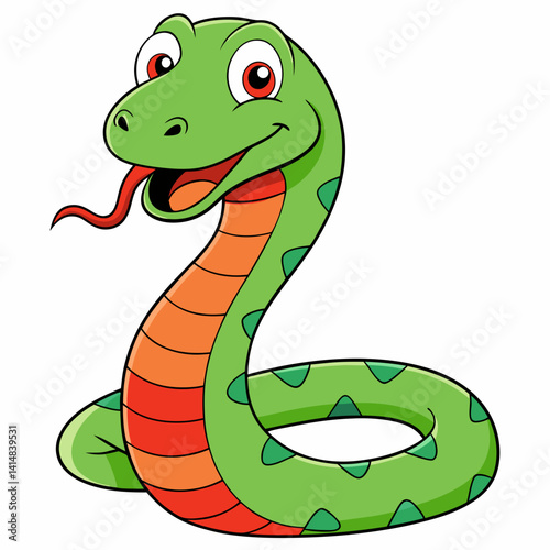 green snake cartoon