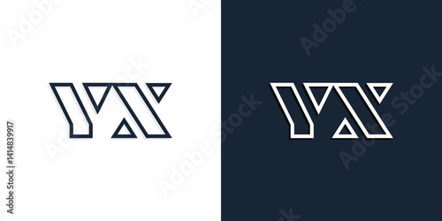 Abstract line art initial letters YX logo.