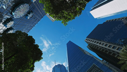 Skyscrapers soar in urban cityscape