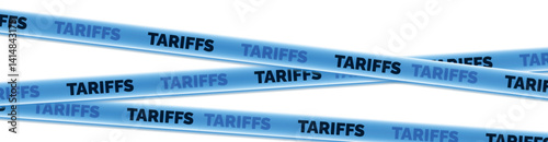 Tariff Finance Global Banner. Illustration Taxaion Embargo. International Economy Tariffs Increase Visualisation. Geopolitics Issue Sanction Banner. Protectionism Customs Duty. Trade War Caution Tape.